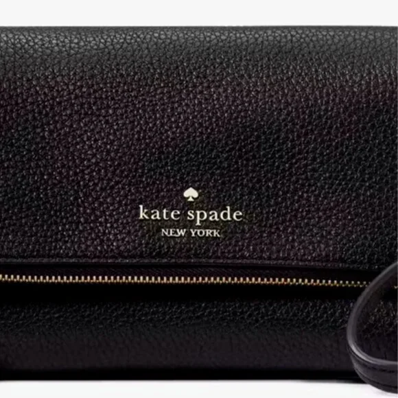 S Kate Spade Leila Mini Zip Crossbody Bag Black Leather Purse KE487 NWT $329 - Picture 8 of 9